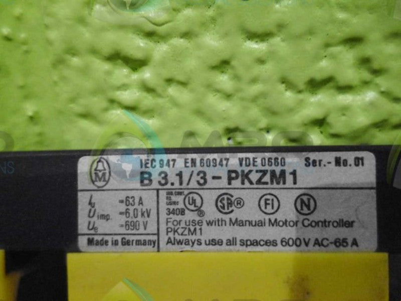 KLOCKNER MOELLER B3.1/3-PKZM1 63A 690V  UNMP
