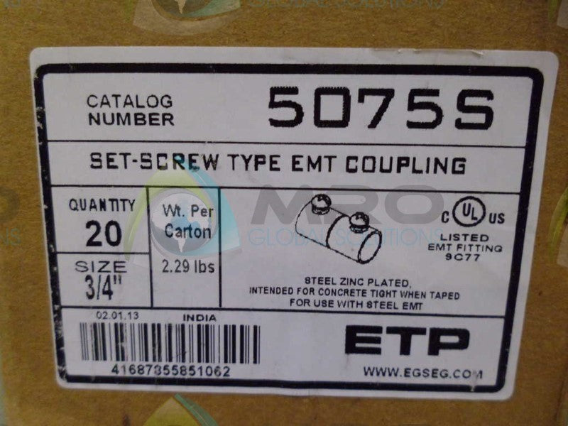 LOT OF 40 ETP 5075S COUPLING NSMP
