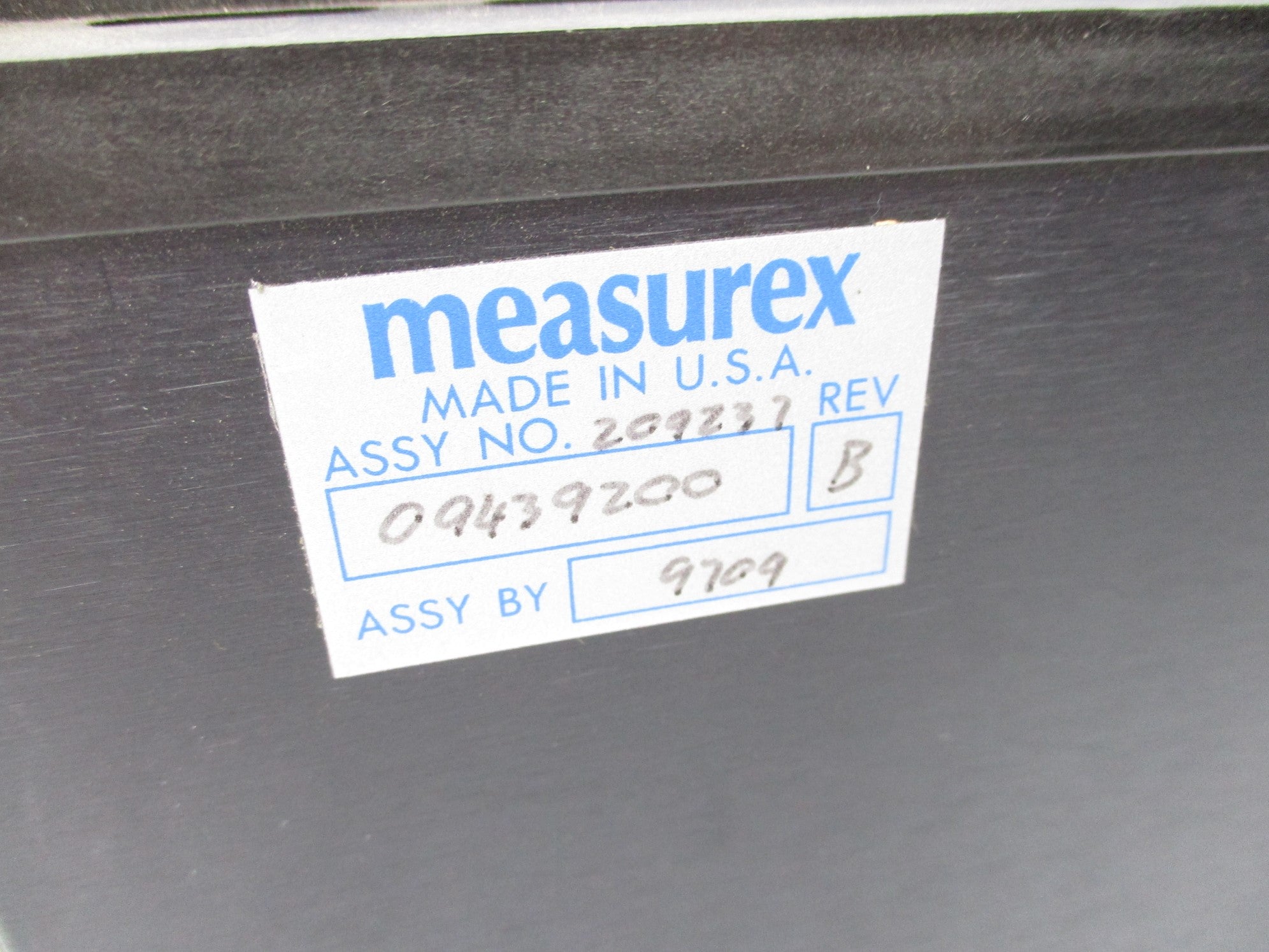 MEASUREX 09439200 REV. B UNMP