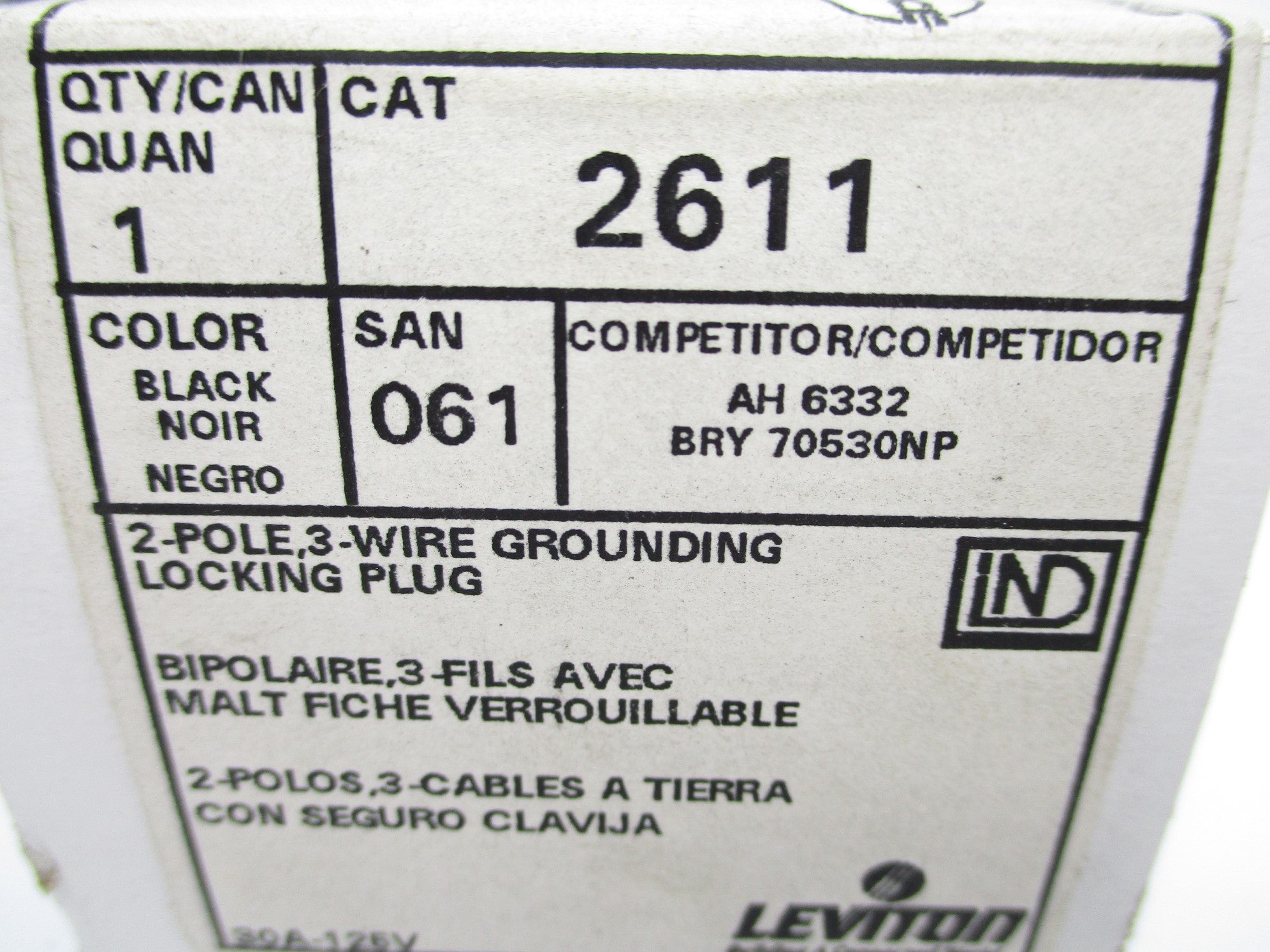 LEVITON 2611 125V 30A NSMP