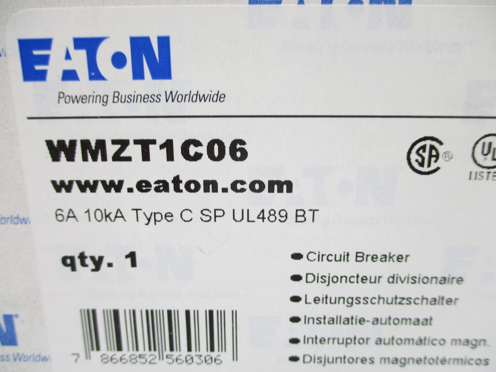 EATON WMZT1C06 277V 6A NSMP