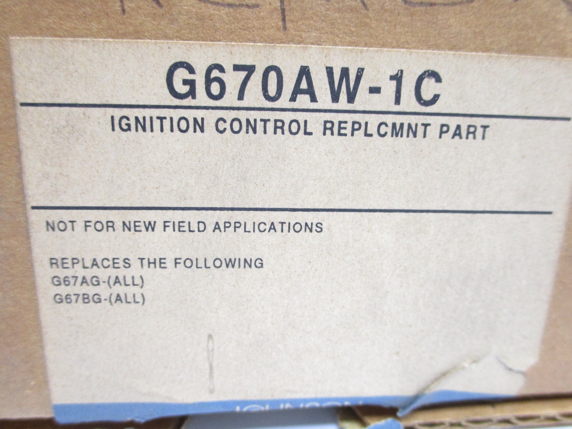 JOHNSON CONTROLS G670AW-1C 24V NSMP