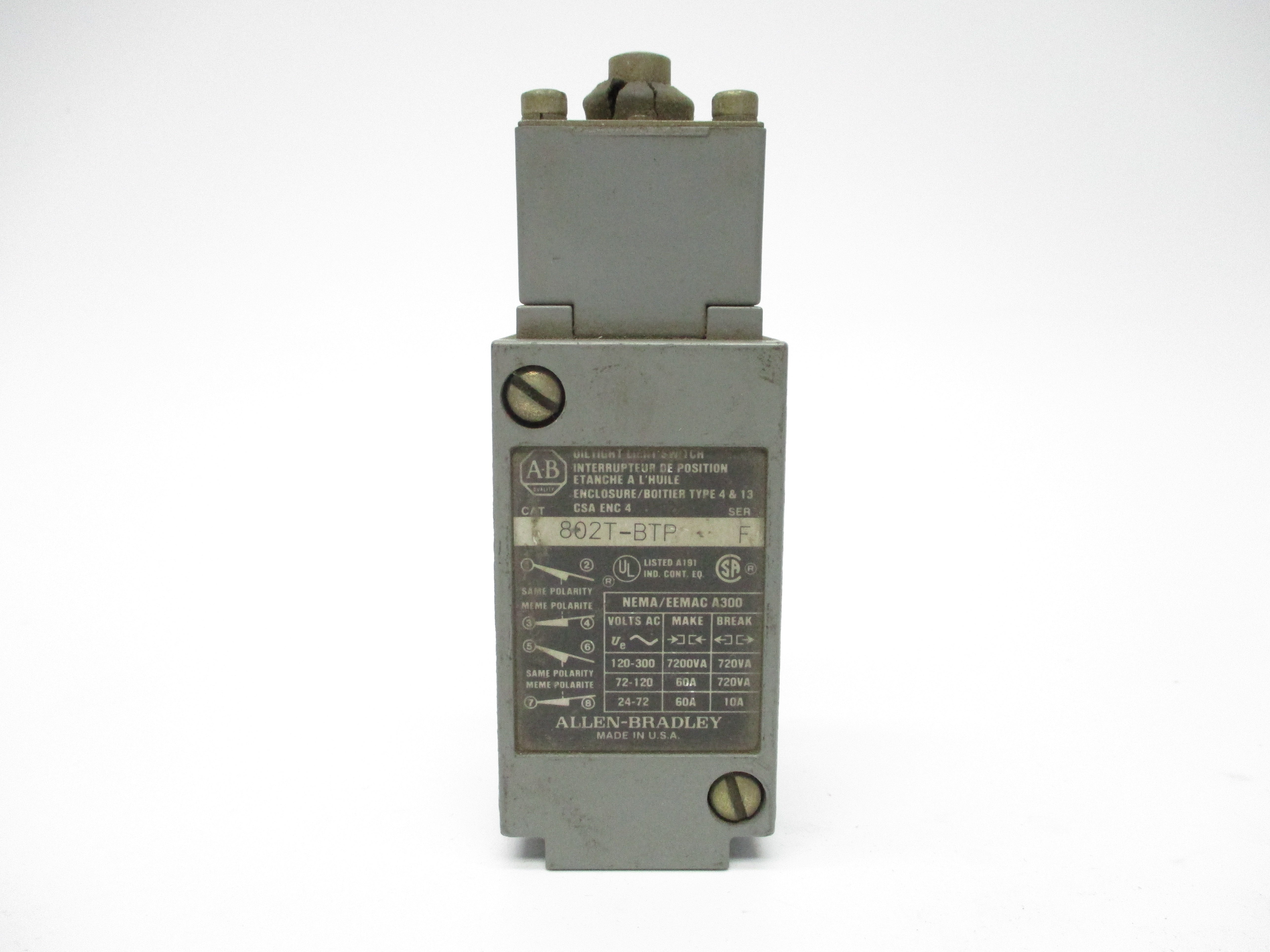 INDUSTRIAL SPARE PART 802T-BTP SER. F 120-300VAC NSNP