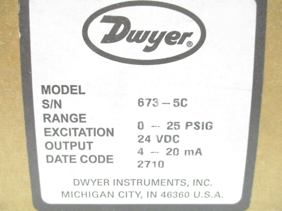 DWYER 673-5C 25PSI NSMP