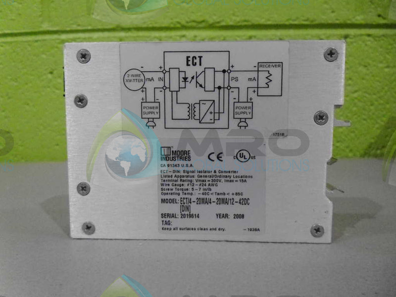MOORE ECT/4-20MA/4-20MA12-42DC[DIN] CONVERTER *USED*