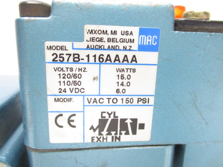 MAC 257B-116AAAA 110/120V 150PSI UNMP