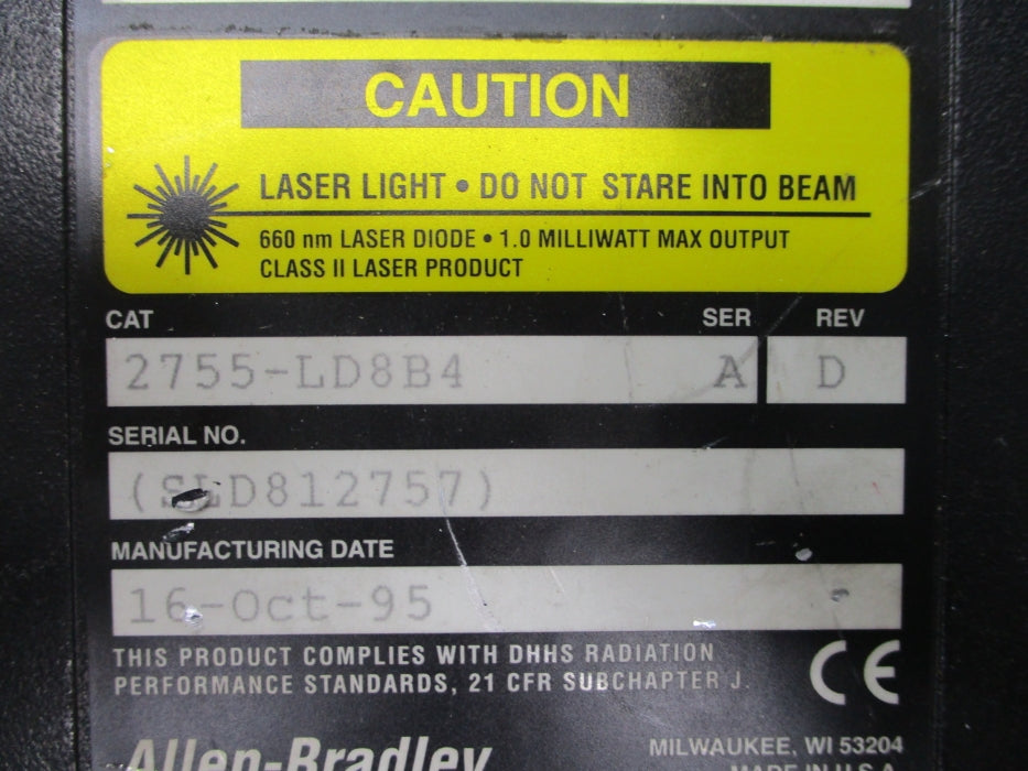 ALLEN BRADLEY 2755-LD8B4 SER. A REV. D UNMP