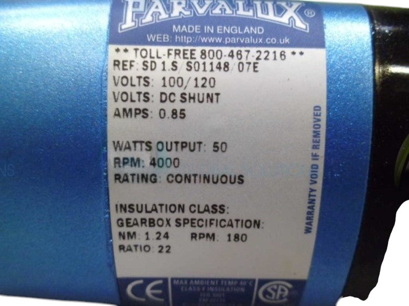 PARVALUX SD 1.S/S01148/07E 50 WATT GEARBOX NSNP