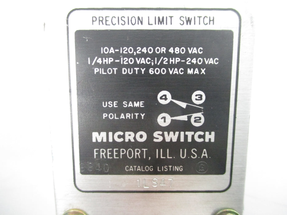 MICRO SWITCH 1LS47 480VAC 10A NSNP