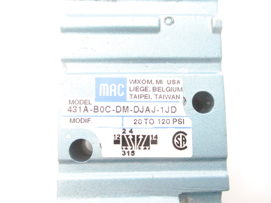 MAC 431A-B0C-DM-DJAJ-1JD 110/120V 120PSI NSNP