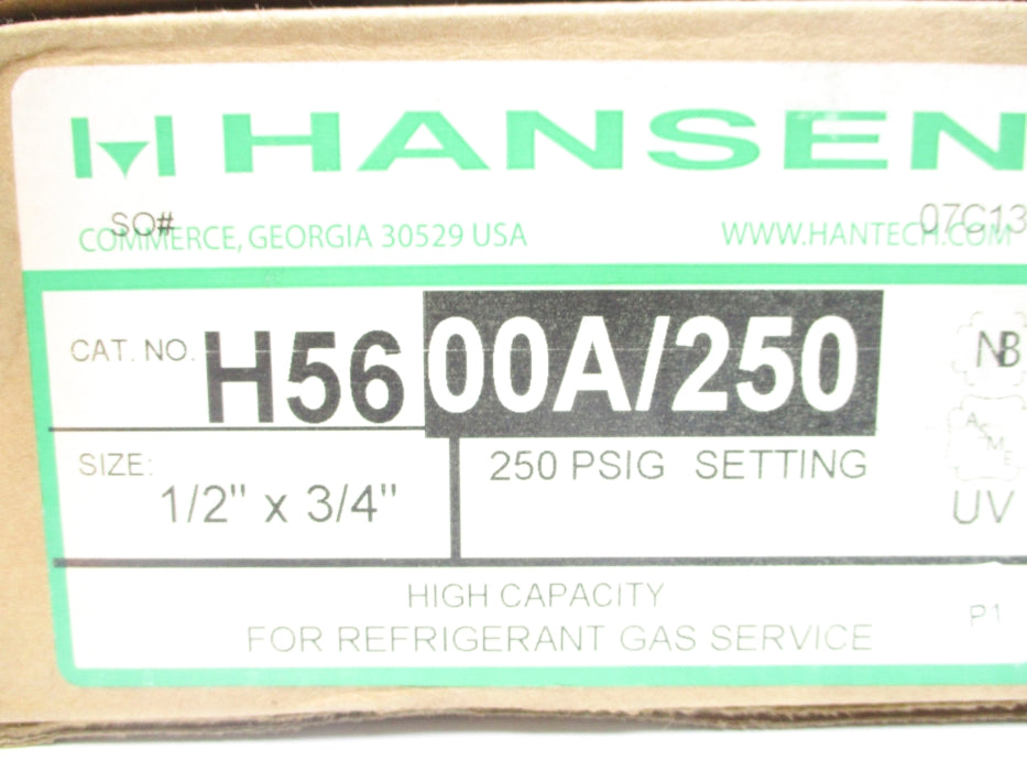 HANSEN H5600A/250 250PSI NSMP