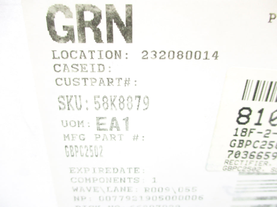 GRN G8PC2502 NSFS