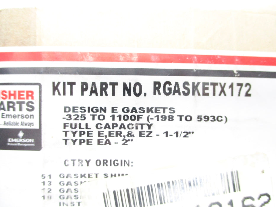 FISHER RGASKETX172 NSFS