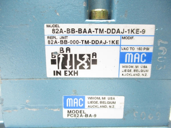 MAC 82A-BB-BAA-TM-DDAJ-1KE-9 24VDC 150PSI NSNP