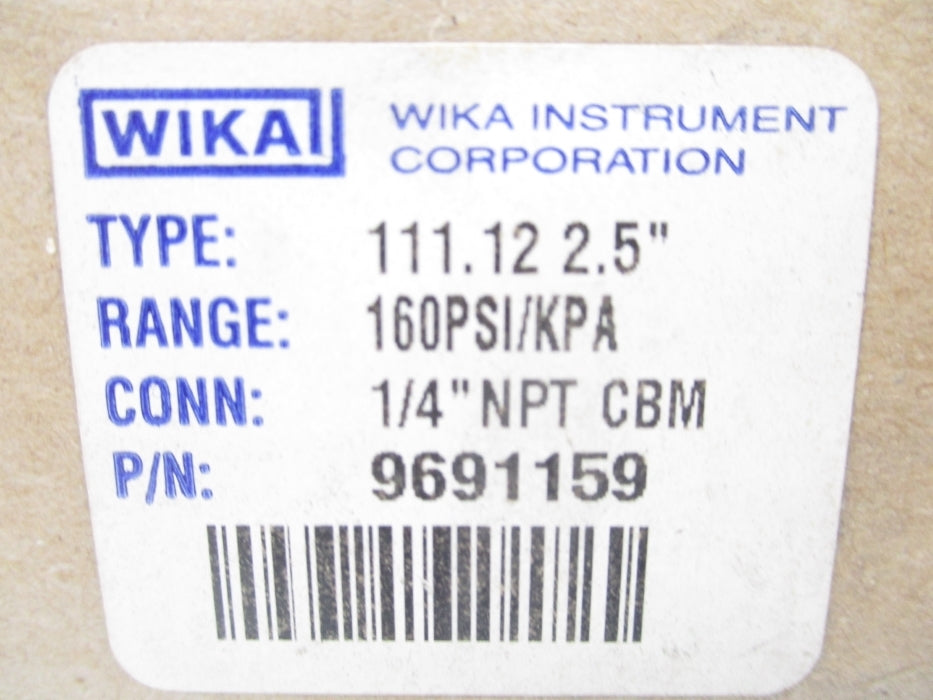 WIKA 9691159 0-160PSI 1/4" NSMP