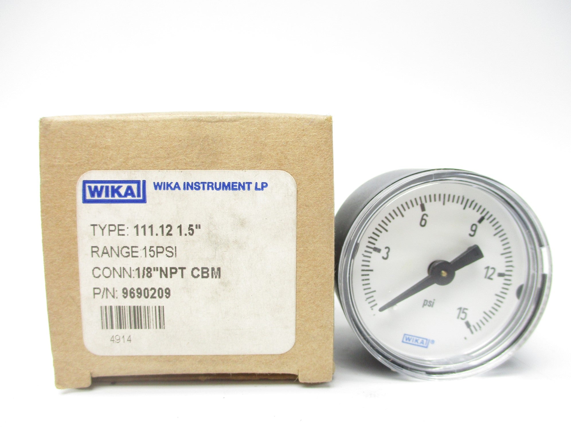 WIKA 9690209 0-15PSI 1/8" NSMP