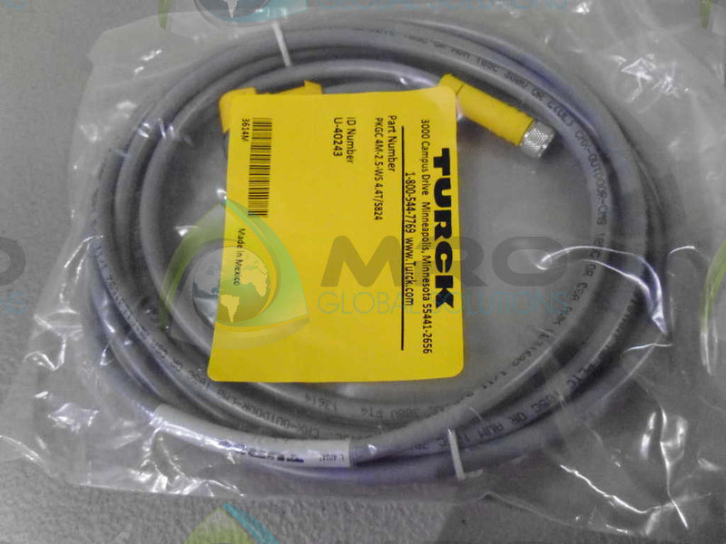 TURCK PKGC4M-2.5-WS 4.4T/S824 CABLE *NEW IN ORIGINAL PACKAGE*