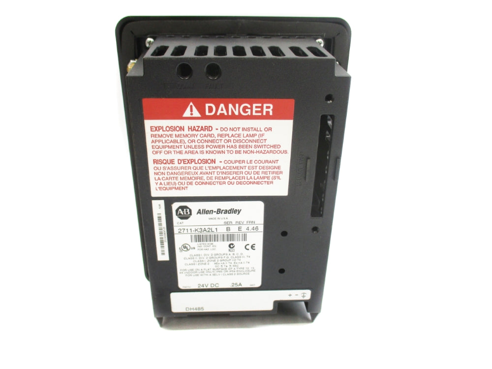 ALLEN BRADLEY 2711-K3A2L1 SER. B F/W 4.46 24VDC .25A REV. E NSNP