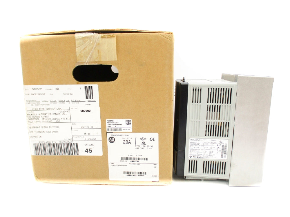 ALLEN BRADLEY 20AD1P1A0AYNNNNN SER. A F/W 2.009 432-528VAC 1.3A NSMP