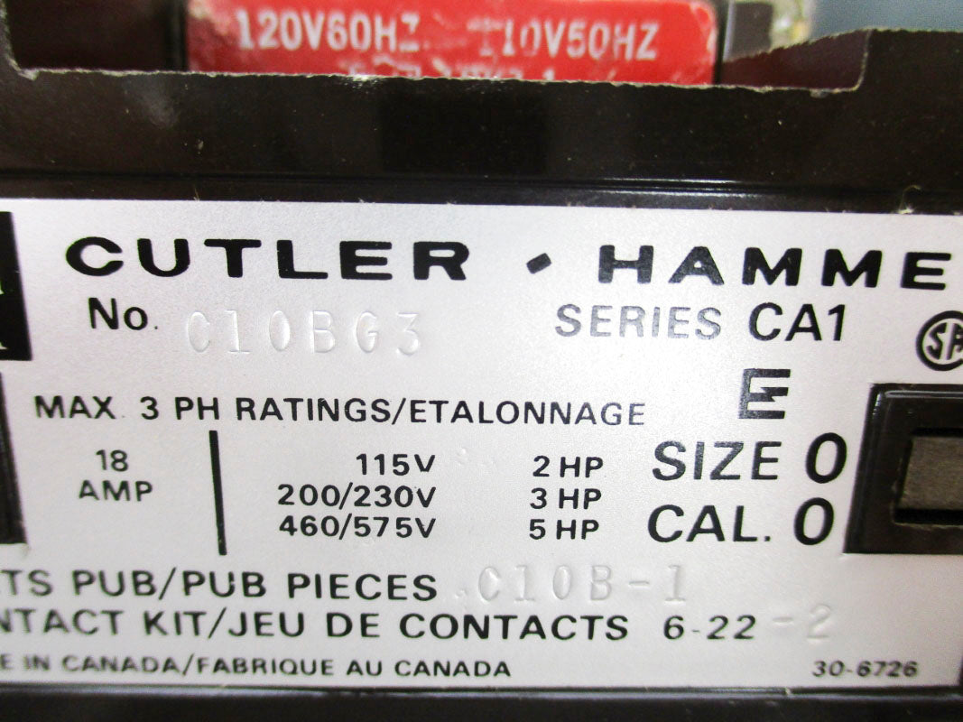 CUTLER HAMMER C10BG3A SER. CA1 120V NSNP