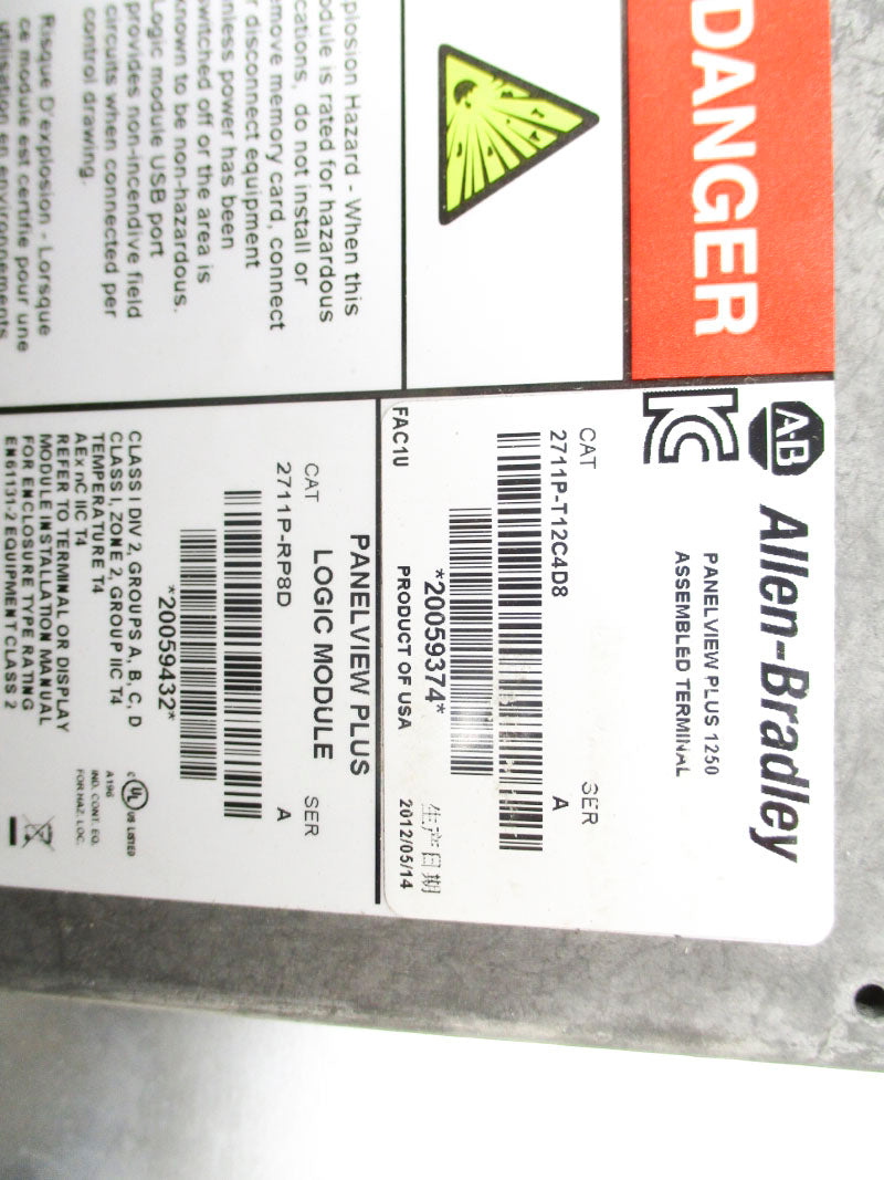 ALLEN BRADLEY 2711P-T12C4D8 SER. A F/W 6.01 380-480V 3.2A NSNP