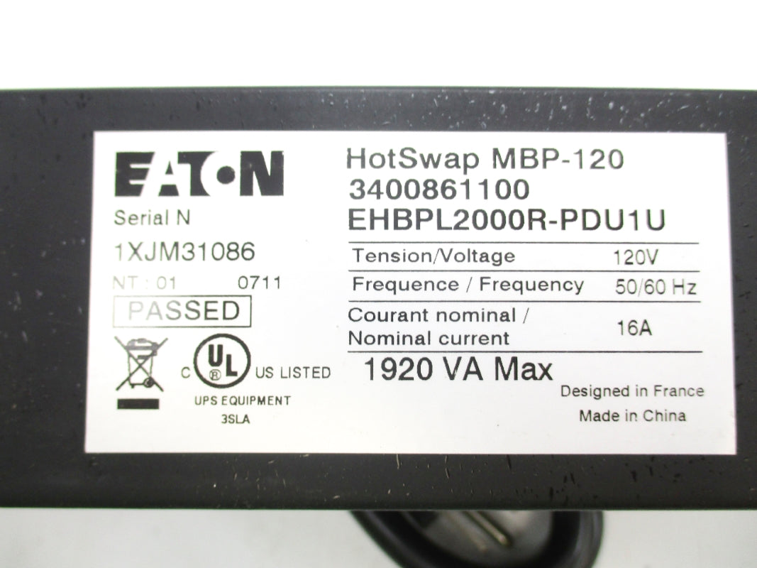 EATON EHBPL2000R-PDU1U 3400861100 NSMP