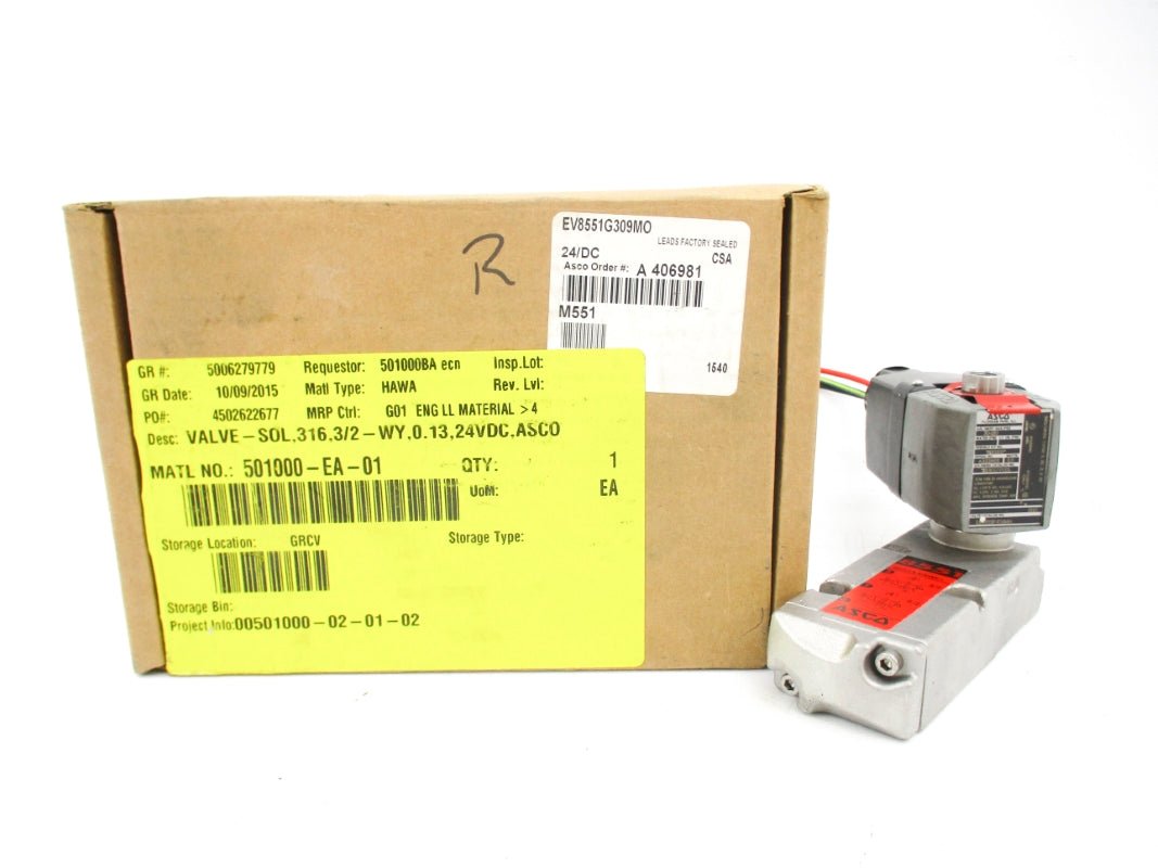 ASCO EV8551G309MO 24VDC 30-150PSI NSMP