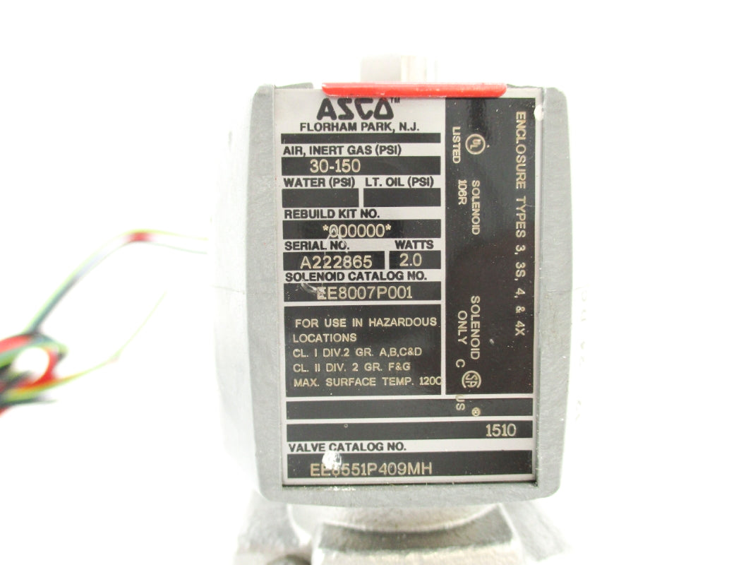 ASCO EV8551G309MO 24VDC 30-150PSI NSMP