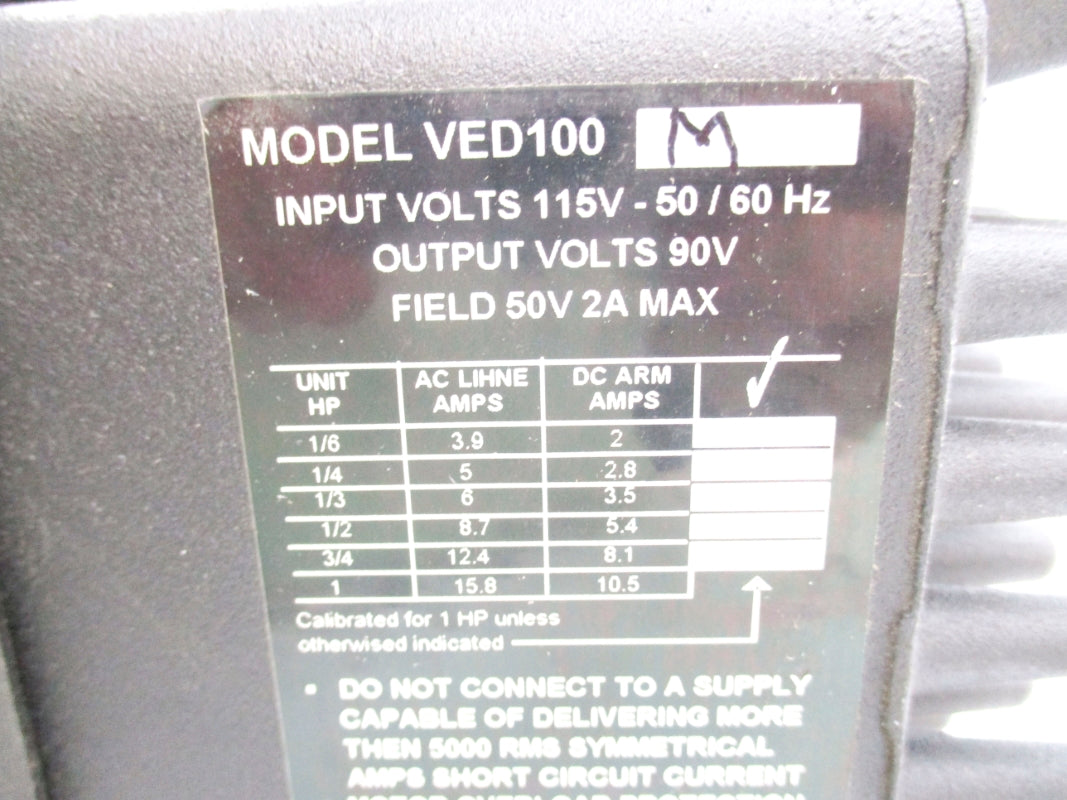 BOSTON GEAR VED100M 115V 15.8A UNMP