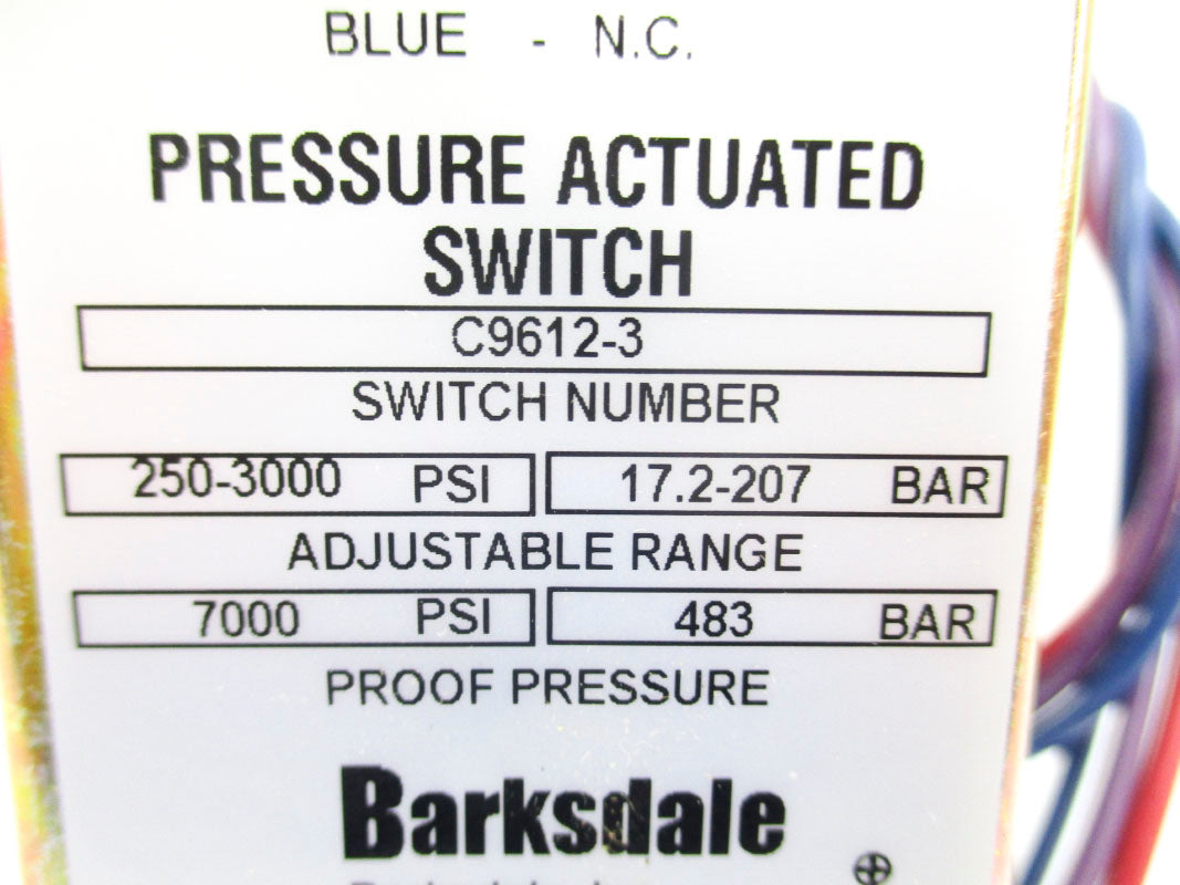BARKSDALE C9612-3 600V 2A 250-3000PSI NSMP