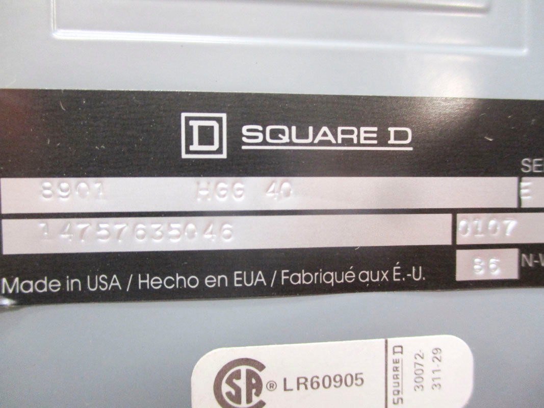 SQUARE D 8501HGG40V02 SER. E 110/120V NSMP
