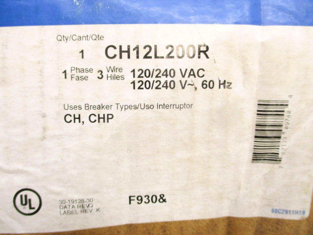 CUTLER HAMMER CH12L200R 120/240VAC 200A NSMP