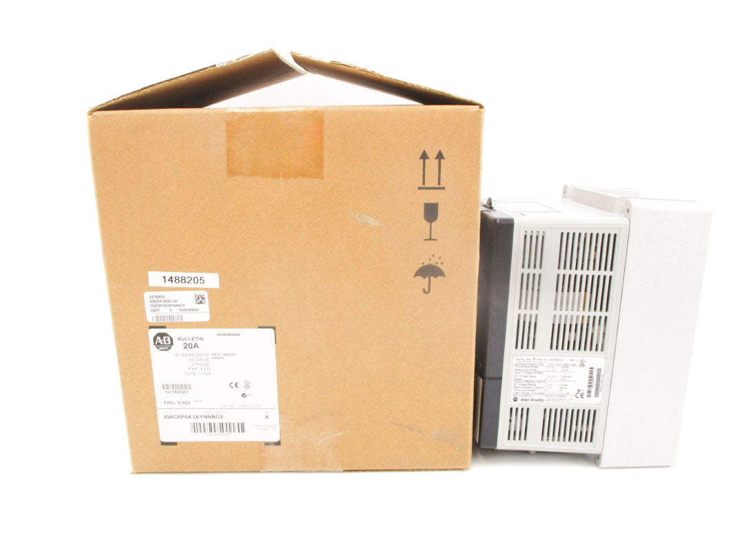 ALLEN BRADLEY 20AD8P0A3AYNNNC0 SER. A F/W 5.001 432-528VAC 9.8A NSMP