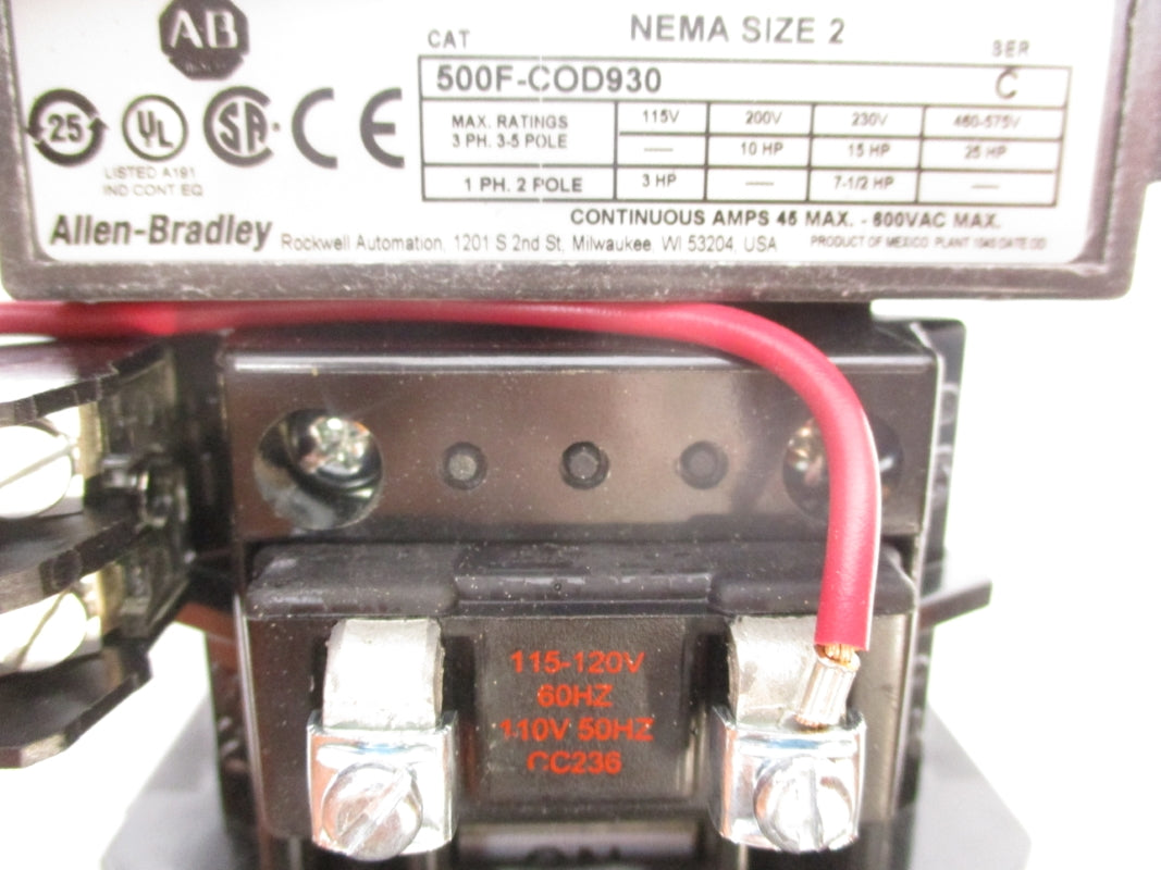 INDUSTRIAL SPARE PART 509-COD SER. 1 110/115-120V 45A (BR/WH) NSMP