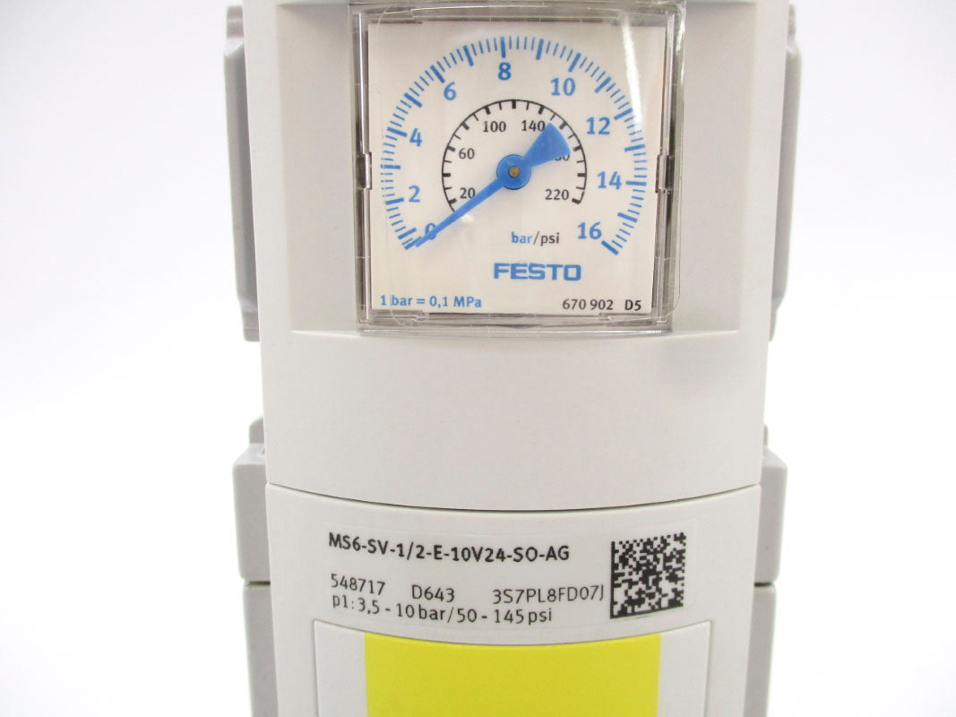 FESTO MS6-SV-1/2-E-10V24-SO-AG 548717 50-145PSI NSMP