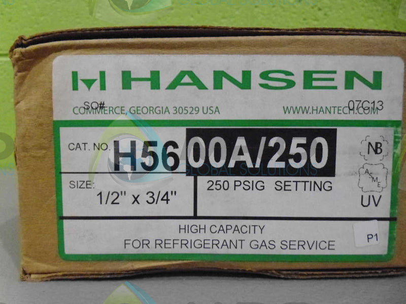 HANSEN  H5600A/250 VALVE *NEW IN BOX*