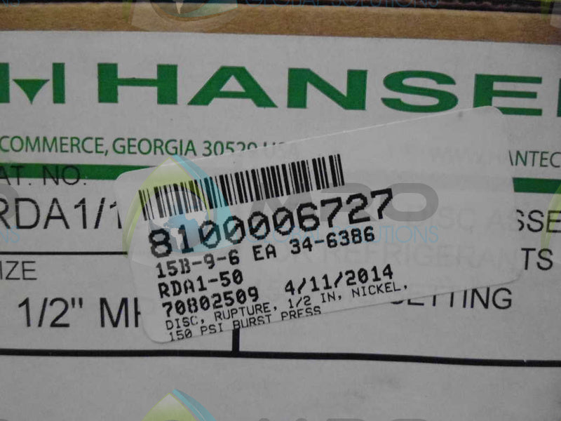 HANSEN RDA1/150 VALVE *NEW IN BOX*