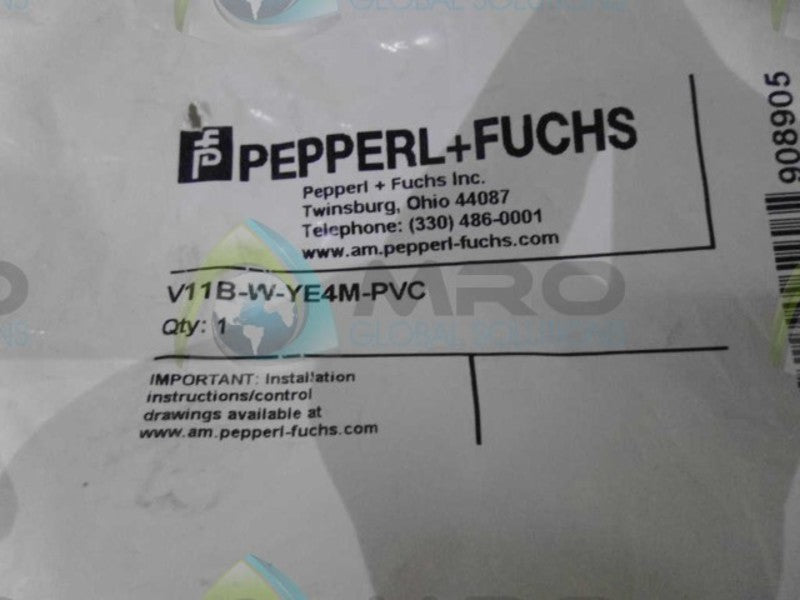 PEPPERL+FUCHS V11B-WYE4M-PVC CORD SET *NEW IN FACTORY BAG*
