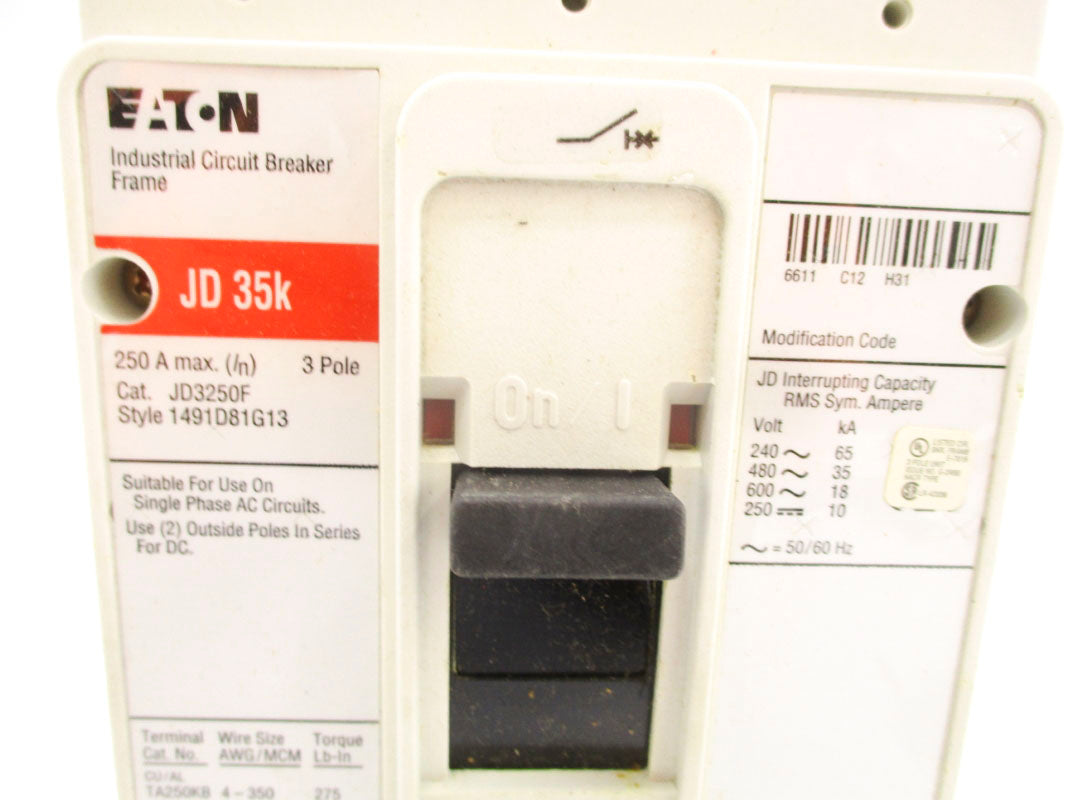 EATON JD3250 6621C75G09 SER. C 600VAC 250A NSMP