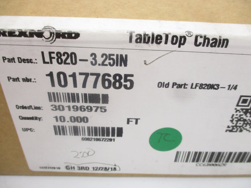 REXNORD 10177685 LF820-3.25IN 10' NSMP