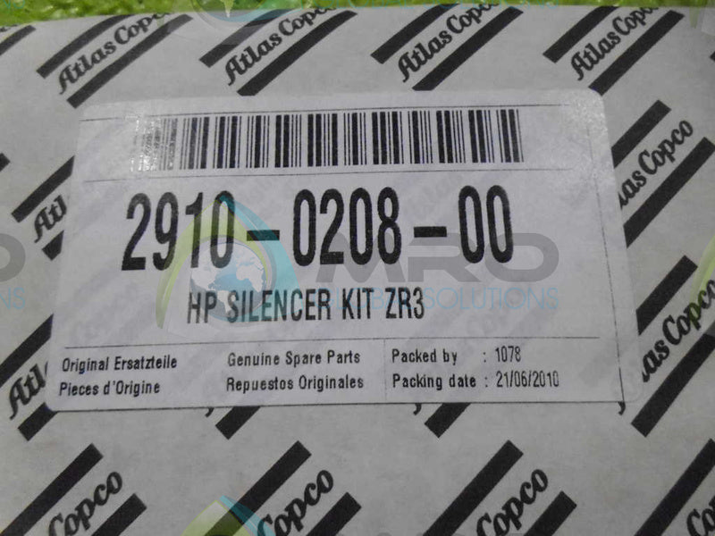 ATLAS 2910-0208-00 SILENCER KIT *FACTORY SEALED*