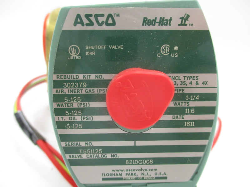 ASCO 8210G008 24VDC 5-125PSI 1-1/4" NSNP