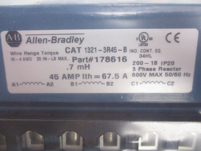 ALLEN BRADLEY 1321-3R45-B SER. A 600V 67.5A NSMP