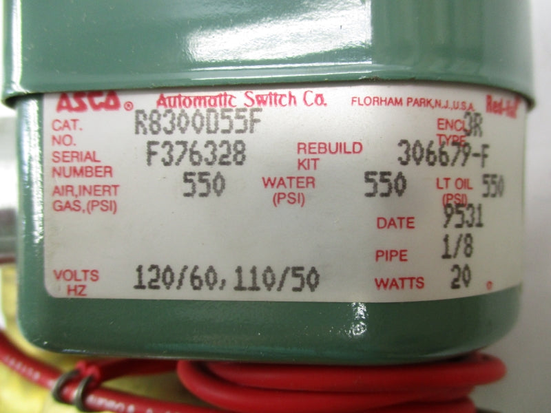 ASCO R8300D55F 110/120V 550PSI 1/8" NSMP