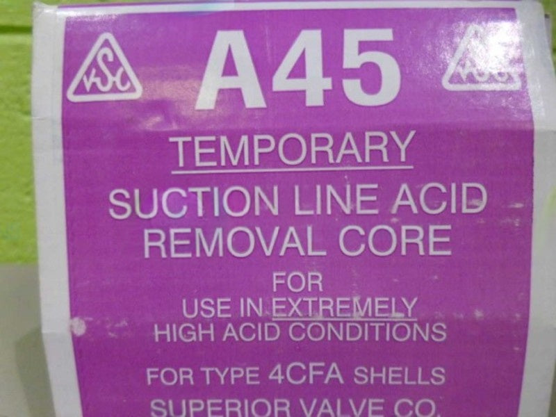 SUPERIOR VALVE A45 SUCTION LINE ACID REMOVAL CORE NSMP