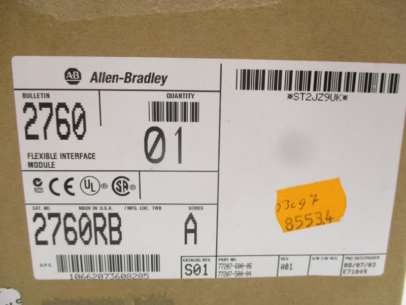 ALLEN BRADLEY 2760RB SER. A DATE: 2003 NSFS