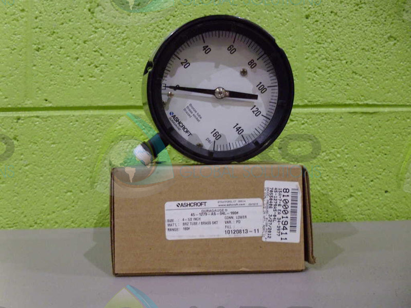 ASHCROFT 451279AS04L-160# PRESSURE GAUGE 0-160 PSI NSMP