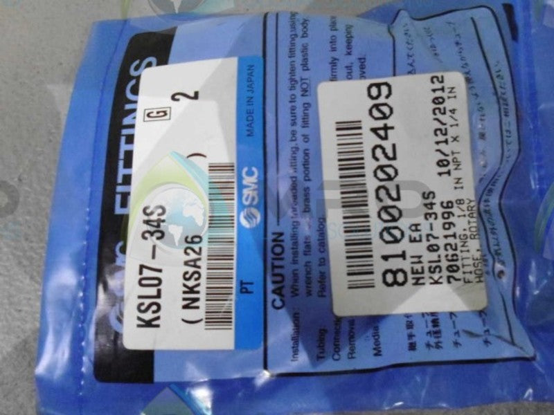 LOT OF 2 SMC KSL0734S FITTING *NEW IN ORIGINAL PACKAGE*
