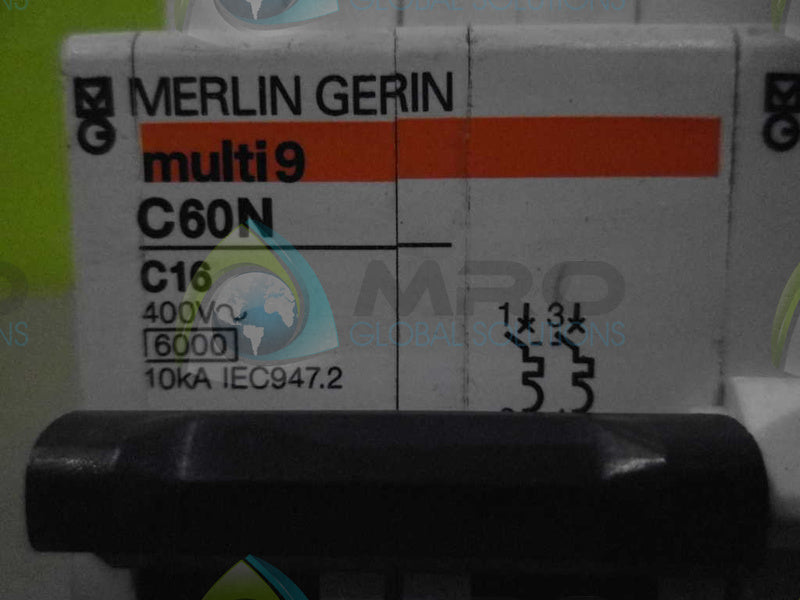 MERLIN GERIN C60N C16 W/VIGI C60 CIRCUIT BREAKER *USED*