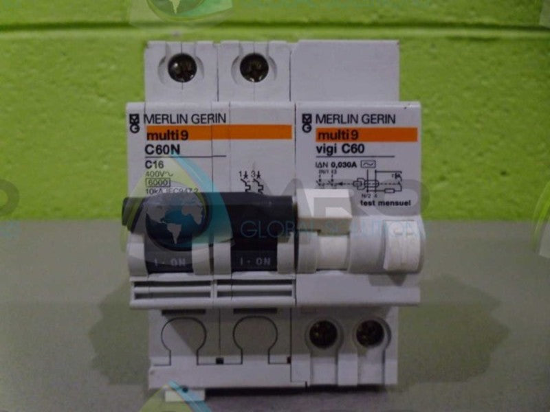 MERLIN GERIN C60N C16 W/VIGI C60 CIRCUIT BREAKER *USED*
